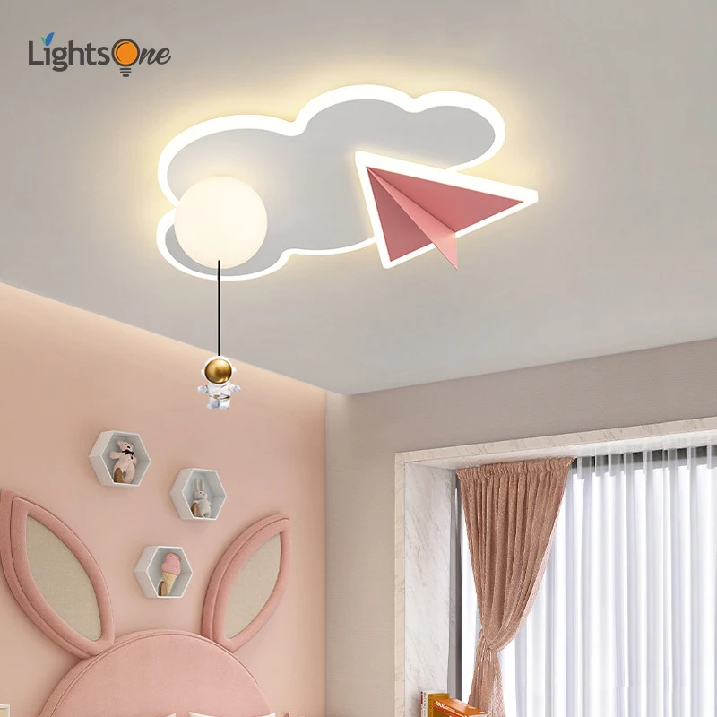 

Children's room lamp bedroom ceiling lamp eye protection boy girl cartoon astronaut aircraft creative cloud ceiling light