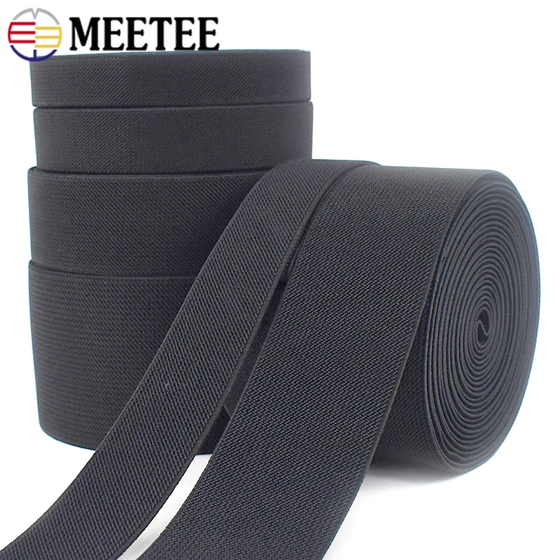 1-5Meters 20-70mm Black Elastic Band for Sewing Skirt Waist Band Underwear Bra Rubber Tapes Ribbons DIY Garments Accessories