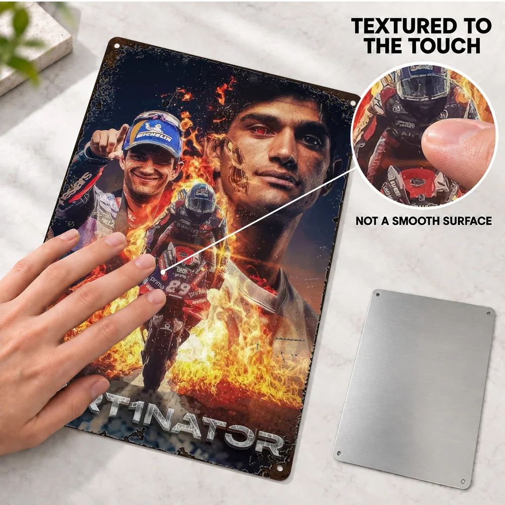 Jorge Martin Printed Poster Customized Aluminum Metal Sign Sports Photo Collage Wall Art For Home Office Motorsport Lover Gift