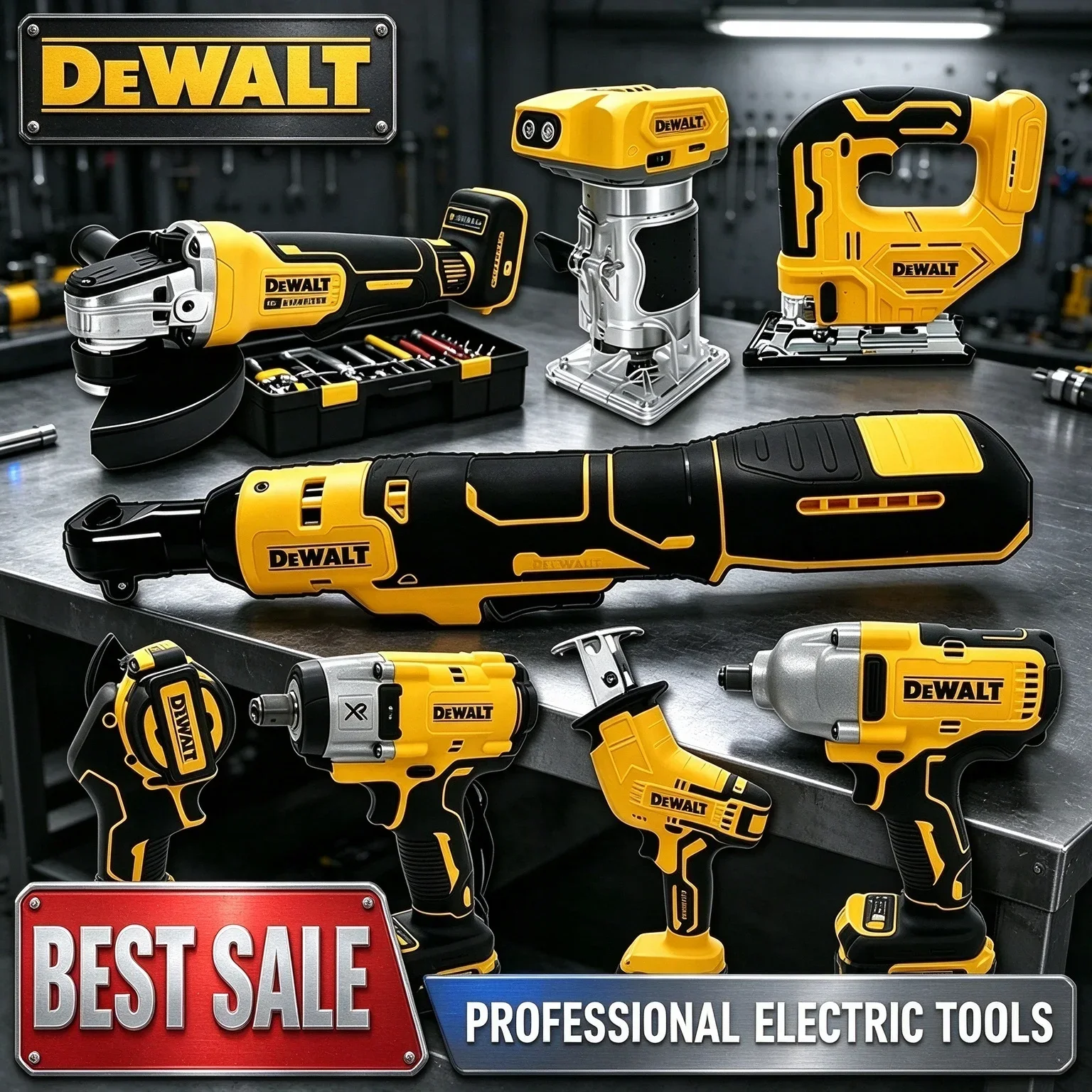 NEW Multifunctional DeWalt Cordless Brushless Angle Grinder, Cutter, Electric Wrench, Polisher, Air Pump, Heat Gun Power Tools