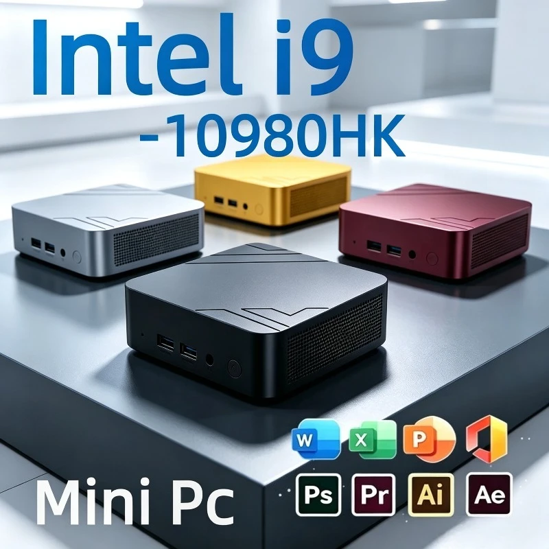 Hot Pick! High Performance Core i9 10980HK Mini PC Windows, 16GB RAM 1TB/2TB SSD, WiFi6 BT5.2, 4K HD