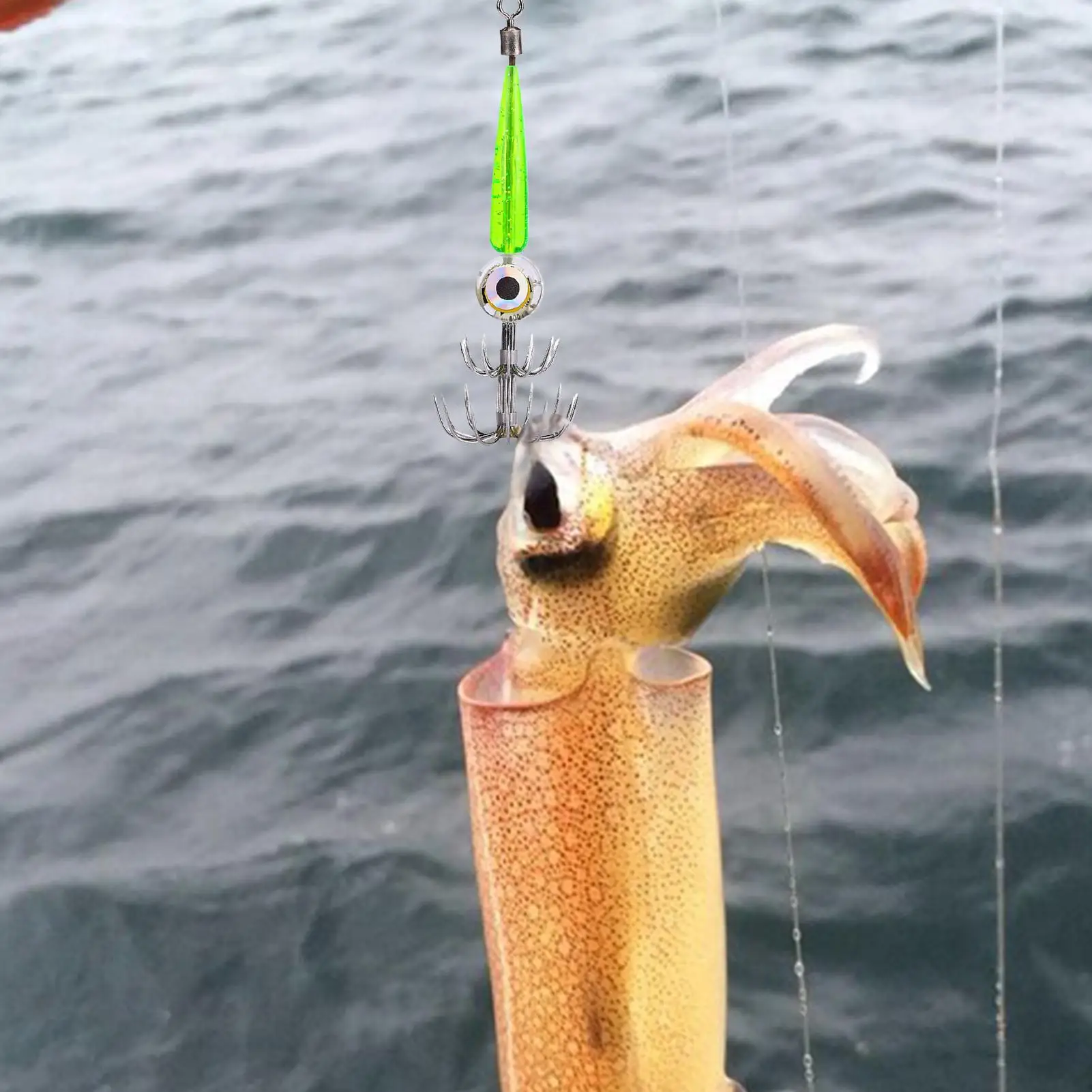 1 قطعة الصيد السحر خطاف الحبار مع مصباح ليد خطاف الحبار إغراء مضيئة Webfoot الأخطبوط الطعم الاصطناعي الحبار البحر معالجة #2