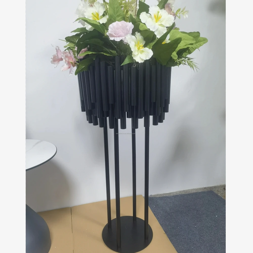 5pcs)100cm  Black Metal Flower Stand for Wedding Tables Decoration Elegant Vase Rack for Weddings and Parties Party Centerpiece