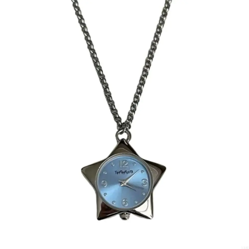 Fashion Heart-shaped Star Pocket Necklace Zinc Alloy Flexible Length Y2K Necklace Vintage Bag Charms Clock Pendant Women Girls