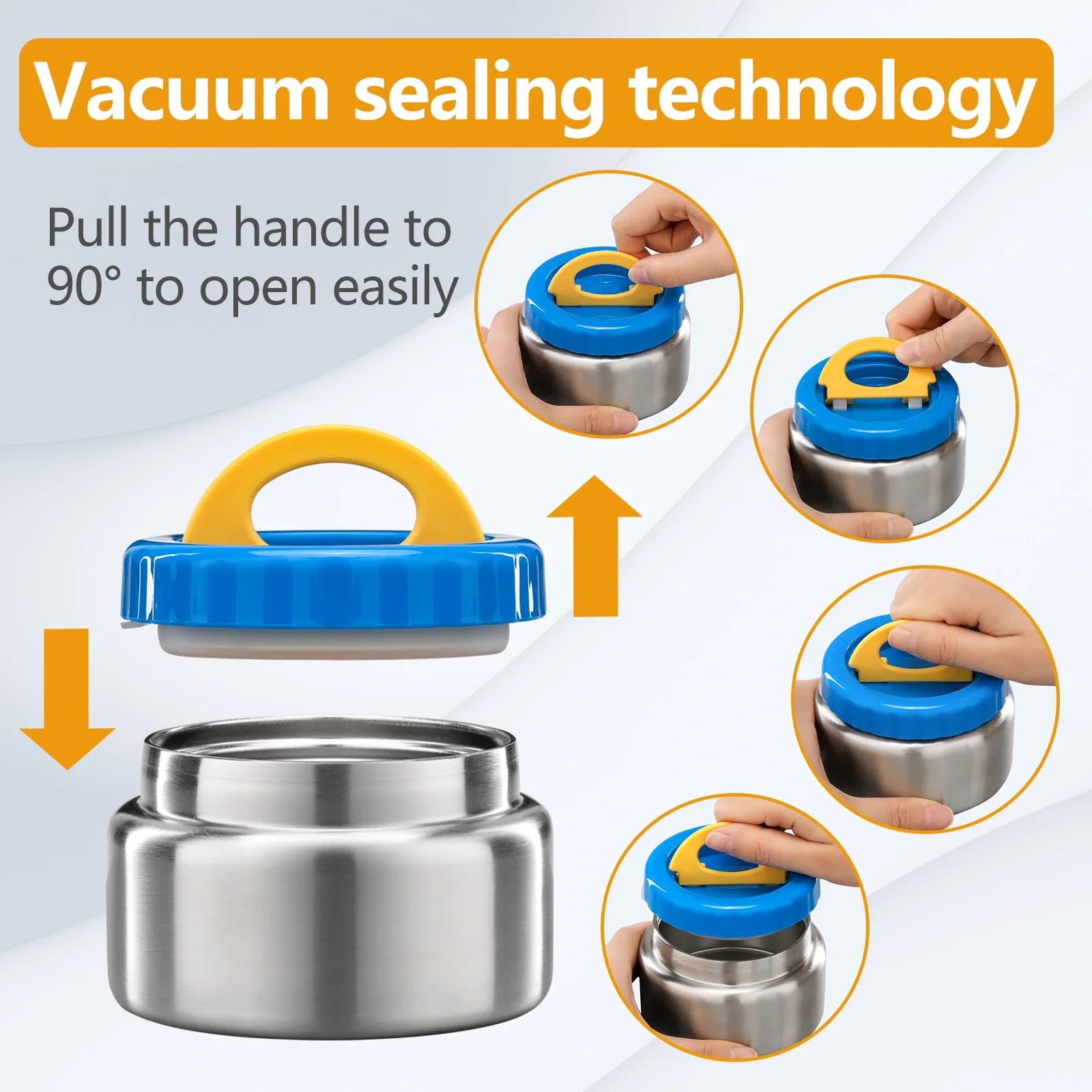 

8oz Soup Thermo Wide Mouth Vacuum Insulated Food Jar for Hot&Cold Food, Leak Proof Stainless Steel Kids Lunch Container for Scho