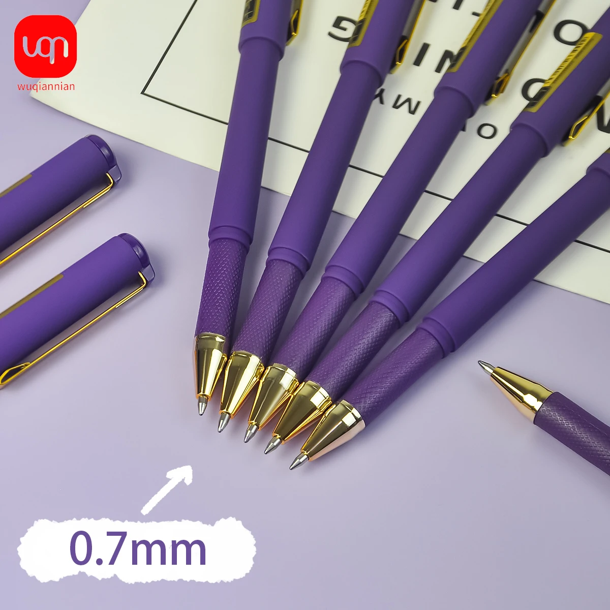 WQN-3/6/12 قطعة متجمد الأرجواني هلام القلم 0.7 مللي متر تلميح سعة كبيرة الحبر الأرجواني قلم توقيع طالب الكتابة القرطاسية مكتب المورد #4