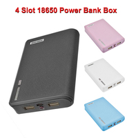 USB 4*18650 Power Bank Battery Box for Mobile Phone Charger DIY Shell 18650 Battery Storage Case Holder 4 Slot Without Battery