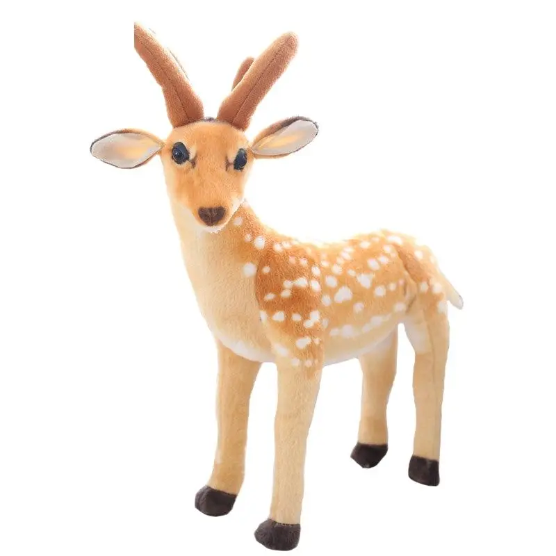 

50-90cm Simulation Sika Deer Plush Toy Stuffed Animal Deer Doll Teaching Prop Children's Birthday Gift