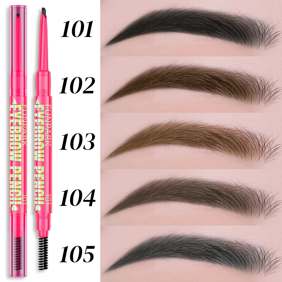 ดินสอเขียนคิ้วเครื่องสําอางมืออาชีพ 1PC แต่งหน้าสําหรับผู้หญิง 5 สีกันน้ํา Eyebrow Tattoo แปรง Long Lasting Eyebrow ปากกา