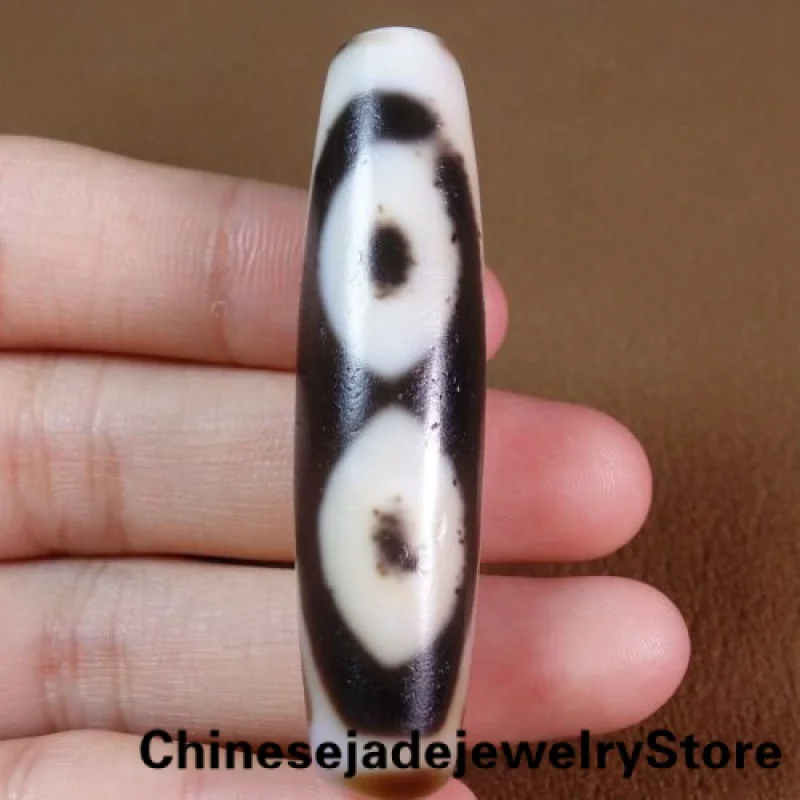 

Ancient Tibetan DZI Beads Old Agate Rare 4 Eye Totem Amulet Pendant GZI #9934