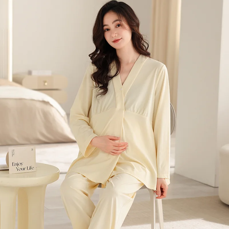 

Maternity Pajamas Homewear Suit Nursing Pajamas Moon Clothes Spring and Autumn Cotton Monthly Clothing Spring Nursing Clothes