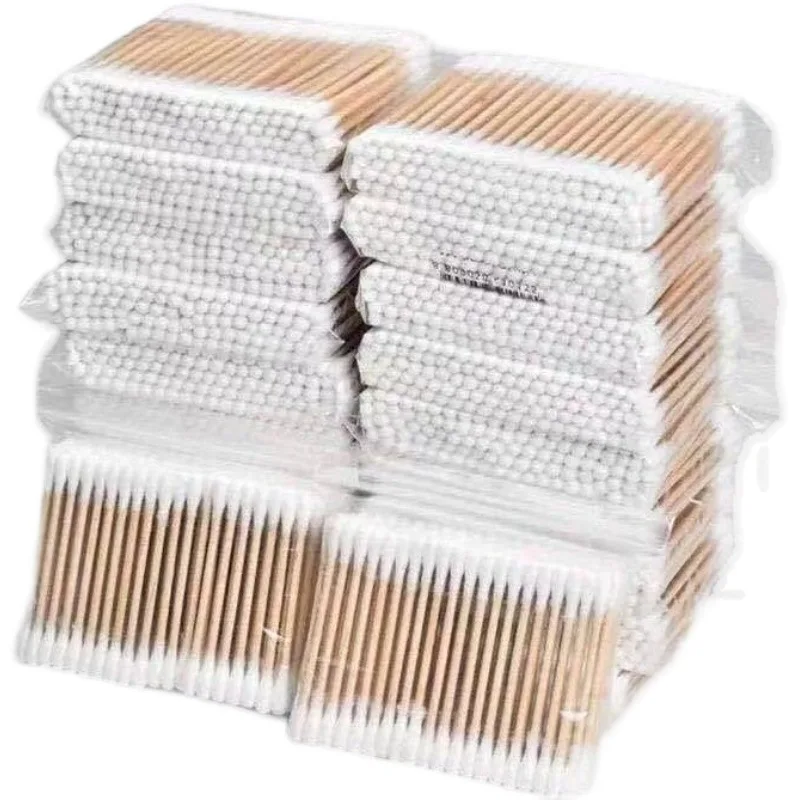500/100 Round Headed Cotton Swabs, Double Round Headed Cotton Swabs, Bamboo Sticks, Precision Pointed Cosmetic Nail Tools
