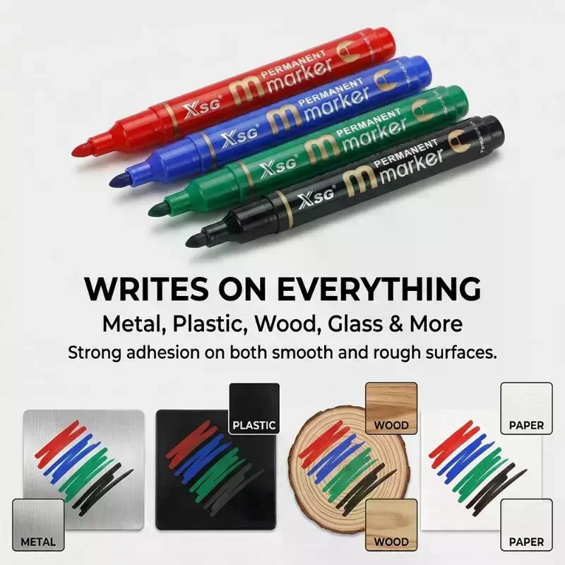 

Permanent Markers Oil Based Waterproof Multi Surface Safe Ink For Office Home School Industrial Teaching Art Craft Labeling Use