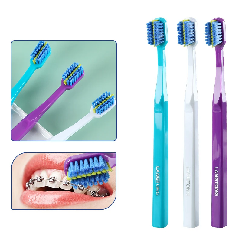 

1/3 Pcs Deeply Clean Orthodontic Braces Adult Orthodontic Toothbrushes Dental Soft Toothbrush With Dust Cover