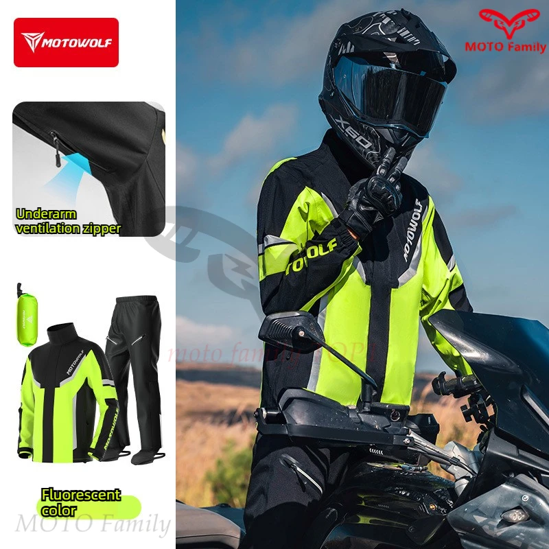 

Motorcycle raincoat riding split set rider wear-resistant tear-resistant rainstorm-proof stand-up collar raincoat 우비