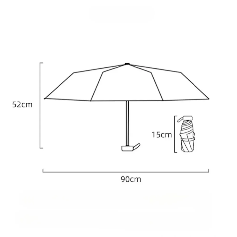 مظلة صغيرة مظلة كبسولة المطر والمطر ذات الاستخدام المزدوج المطر والحماية من الشمس في الهواء الطلق السفر مظلة من الشمس مظلة جيب #6