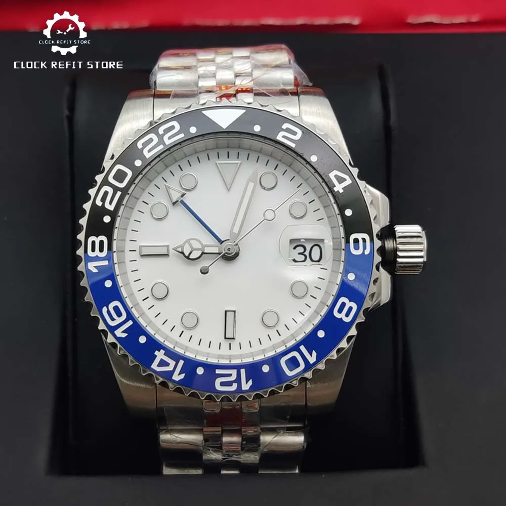 

GMT NH34 Автоматические Механические Часы Сапфировое Стекло Корпус Из Нержавеющей Стали Керамический Безель Мужские Часы