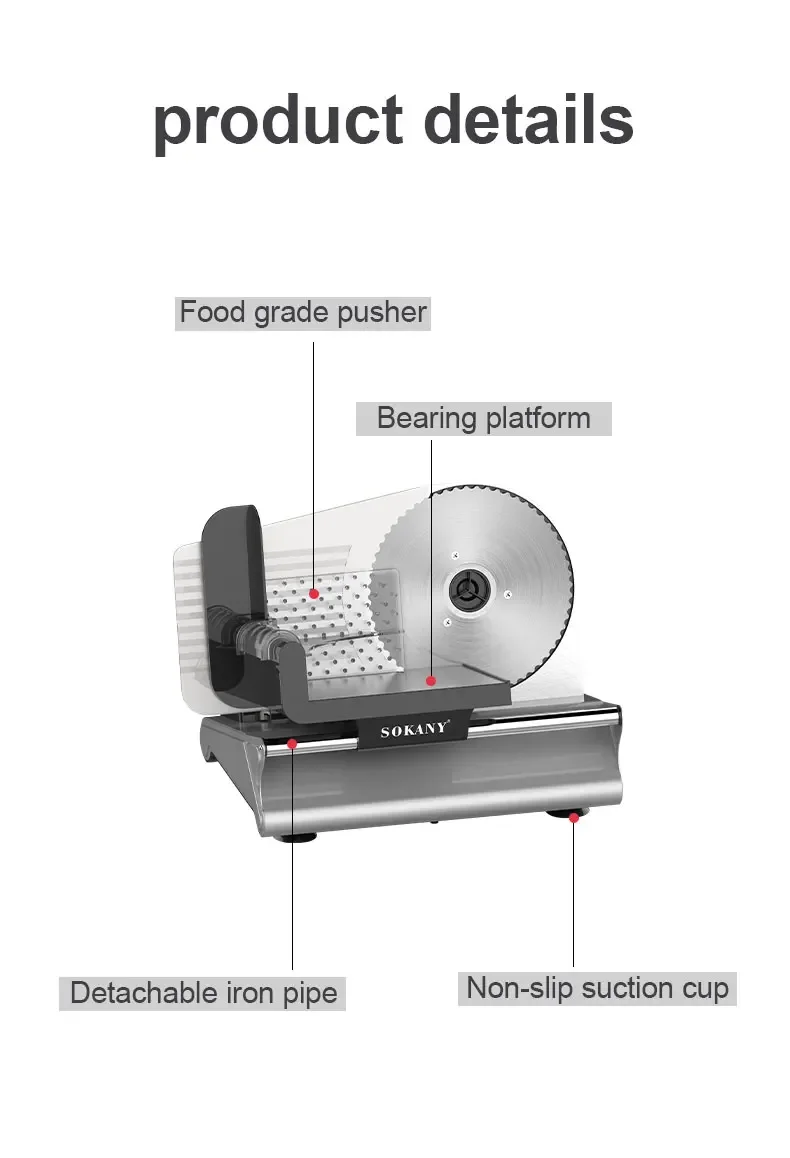 -for Sokany- -446 Electric Stainless Steel Meat Slicer Meat Grinder Equipment