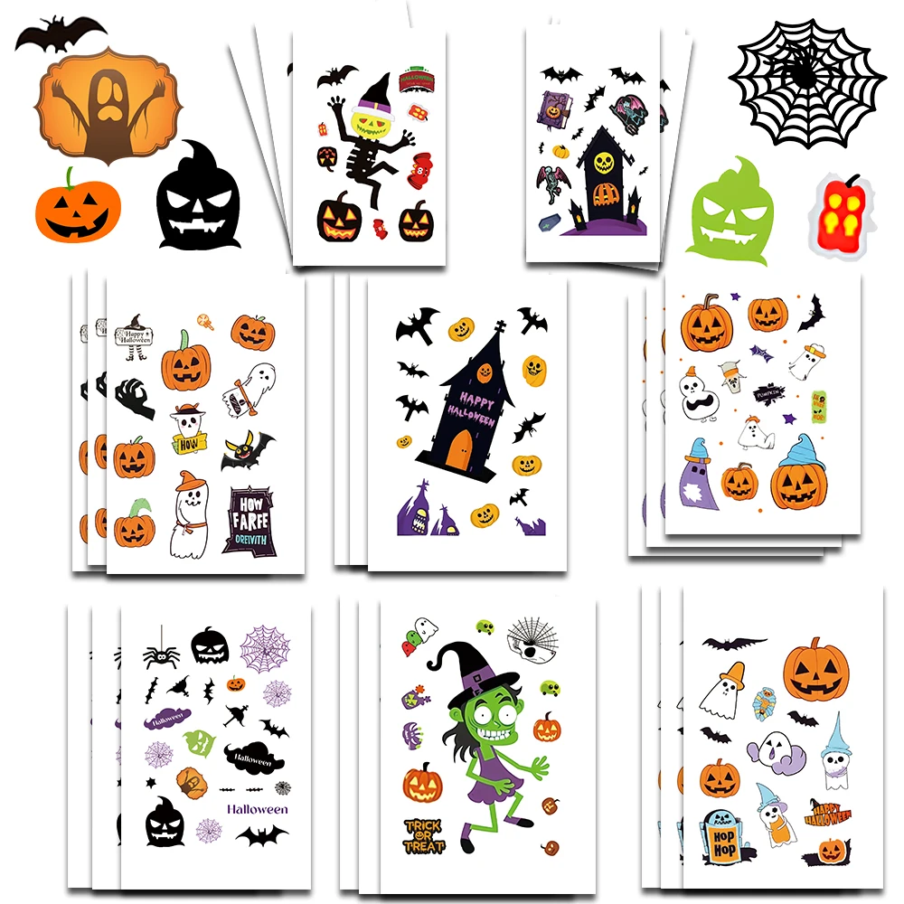 8PCS Halloween Element Creative Card Sticker Poster Notebook DIY Phone Guitar Luggage Skateboard Laptop Phone Waterproof