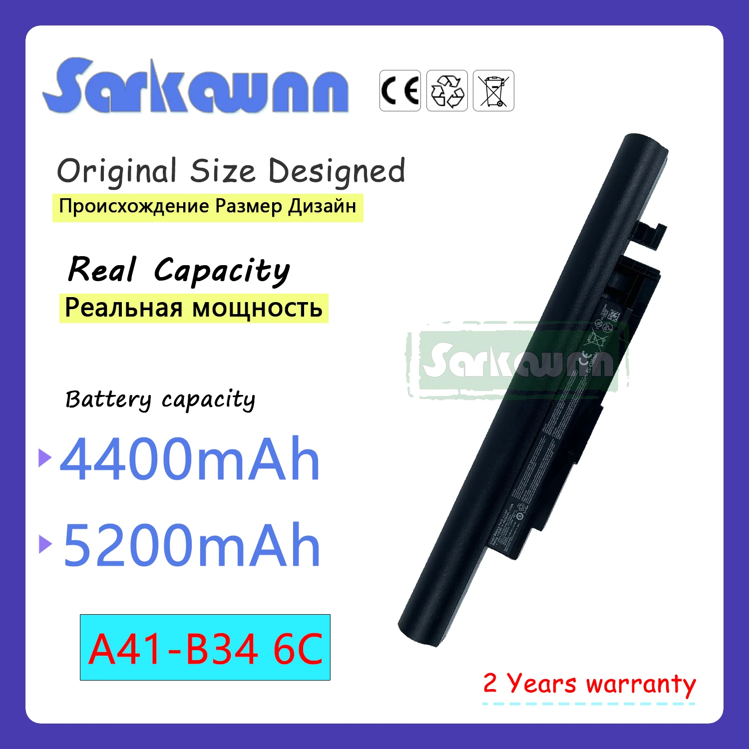 SARKAWNN 6 Sel A41-B34 6C Baterai LAPTOP untuk Medion Akoya S4209/S4211/S4213/S4214/S4215/S4216/S4217/S4611/S4613