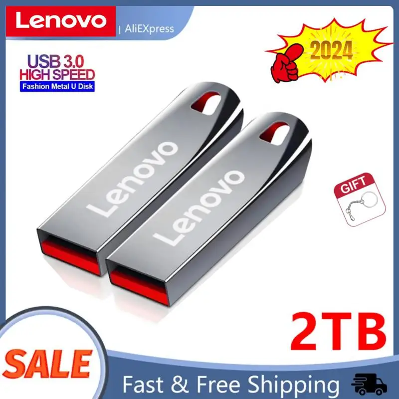 Lenovo USB-Flash-Laufwerk 2TB 1TB USB 3,0 wasserdicht Hochgeschwindigkeits-USB-Stick tragbar 128GB SSD 512GB Metall Pen drive u Disk Speicher