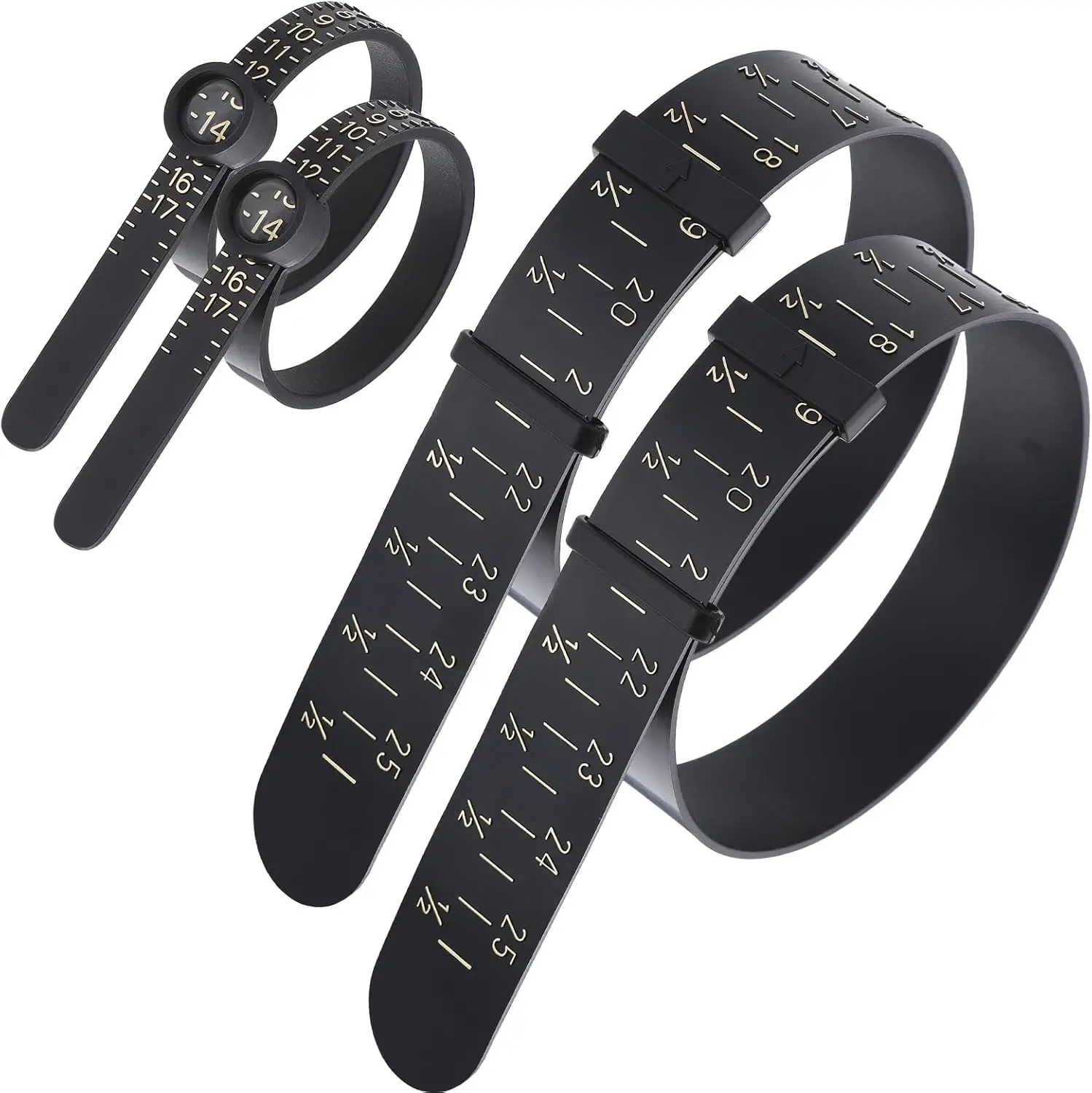 2 Sets Universal Ring and Bracelet Sizer 1-17 US Standard Reusable Measuring Gauge Accurate Finger Bangle Size Ruler