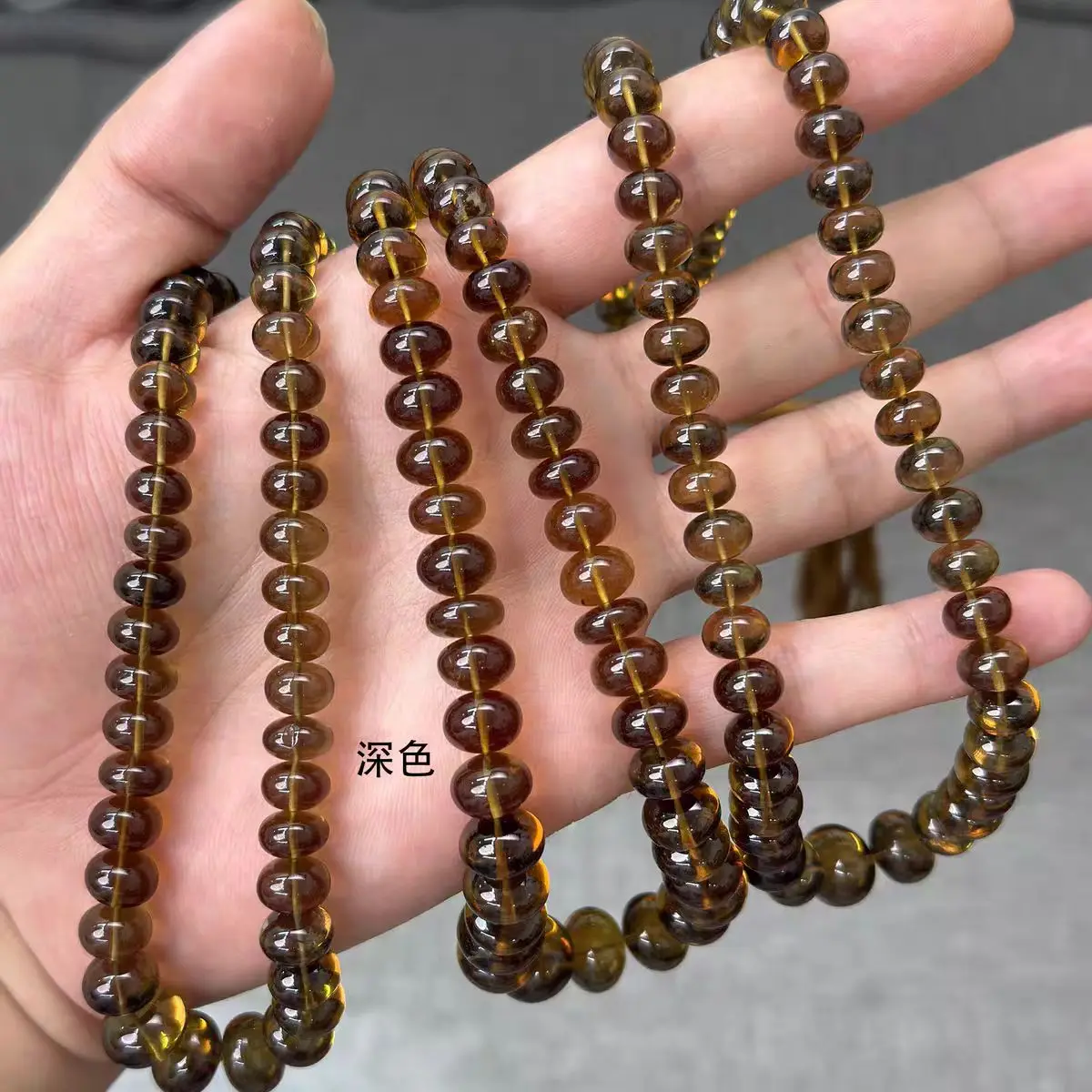 

whisky color Smoky Quartz roundelle 6-10mm blue wholesale for DIY jewelry necklace 40cm 7A LOOSE BEADS