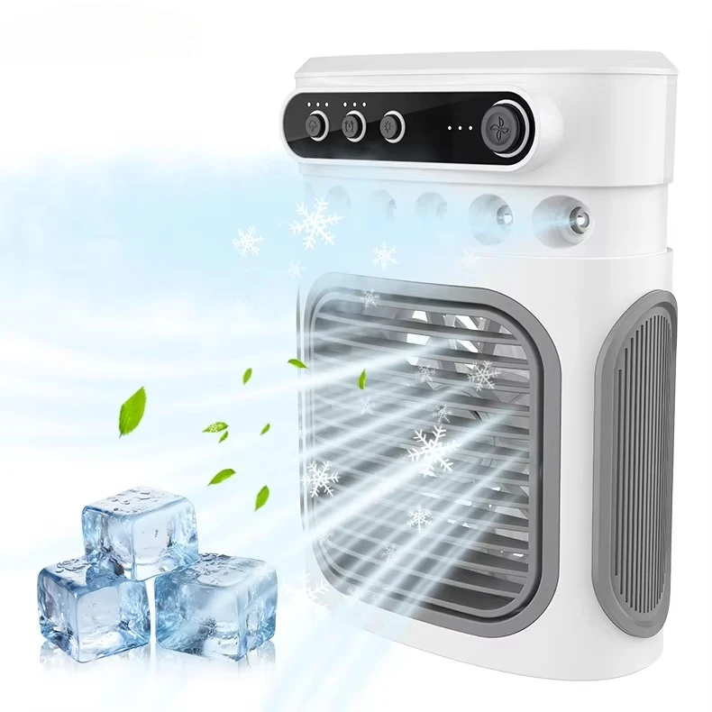 3-in-1 Portable Desktop Humidifier USB Mini Air Cooler Conditioner Night Light Mist Cooling Fan Suitable for Home and Office Use
