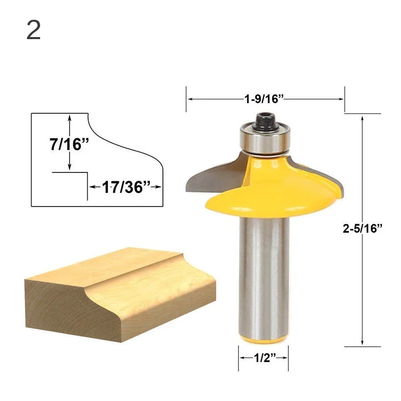 목재 조각 서랍 전면 및 캐비닛 문짝 전면 라우터 비트 세트, 목공 밀링 커터, 1/2 인치 12.7mm 생크 밀링 커터, 1PC