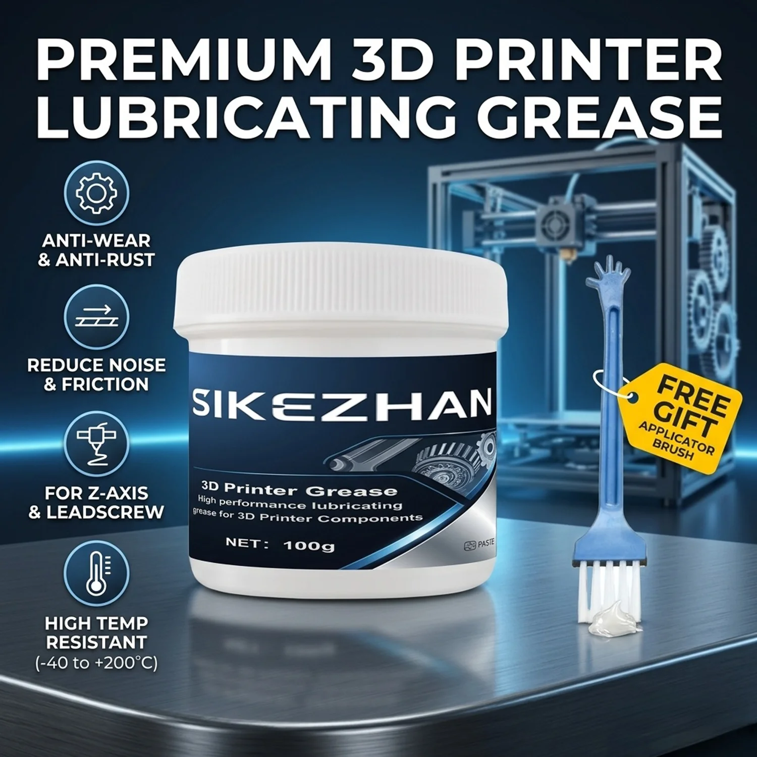 

3D Printer Lubricant High-Speed Lithium Grease for Lead Screws Linear Rails Reduce Noise Friction Wear Smooth 3D Print Parts CNC