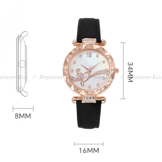 นาฬิกาผู้หญิงแฟชั่น rhinestone ย้อนยุคหนังควอตซ์นาฬิกาคู่หัวใจเครื่องประดับผู้หญิงควอตซ์นาฬิกาข้อมือ relogio feminino