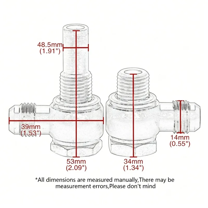 Oil Cooler Connector 6AN X 1/4NPSM 90° Banjo Fitting For GM Transmission Cooler 4L80E 1997 To Mid-2010