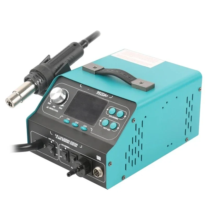 992DA+ 4 In1 Multifunction Hot Air SMD Rework Soldering Iron Station Smoke Vacuum Hibernation Rapid Heating For PCB Repair