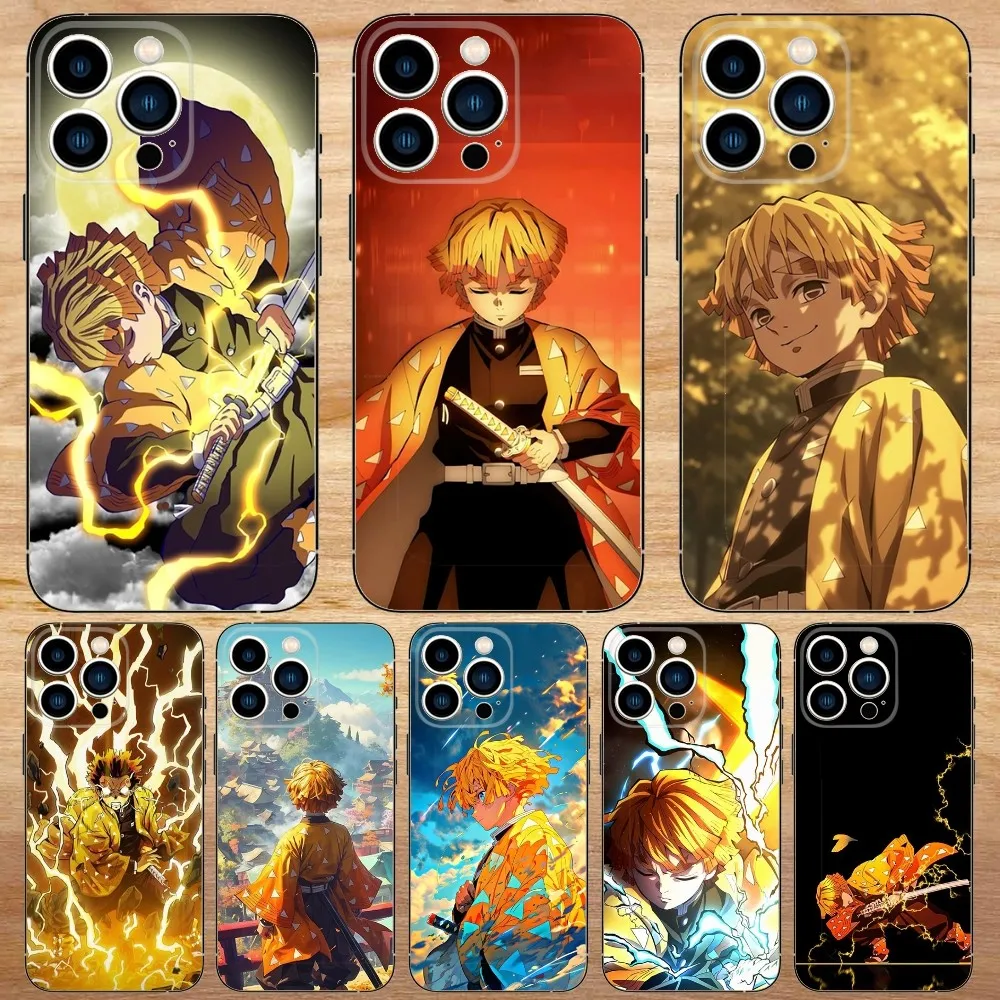 

Anime Z-Zenitsu A-Agatsuma Phone Case For iPhone15,14,13,12,11,Pro,Max,Plus,Mini,X,XS,XR,8,7,6,S,Plus,SE Soft Black Case