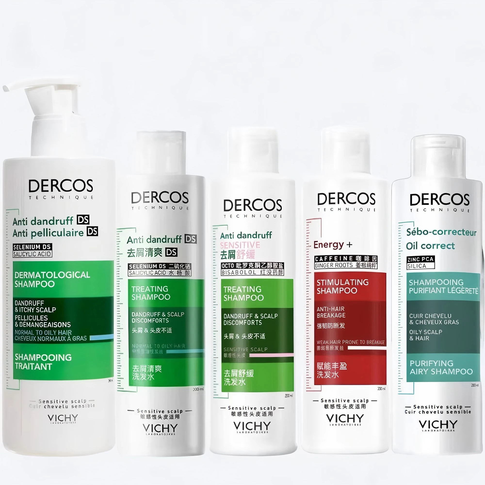 

Vichy шампунь против перхоти и зуда, зеленая этикетка, улучшает зуд, контроль жирности кожи головы, пушистый успокаивающий шампунь для ухода за поврежденной кожей головы