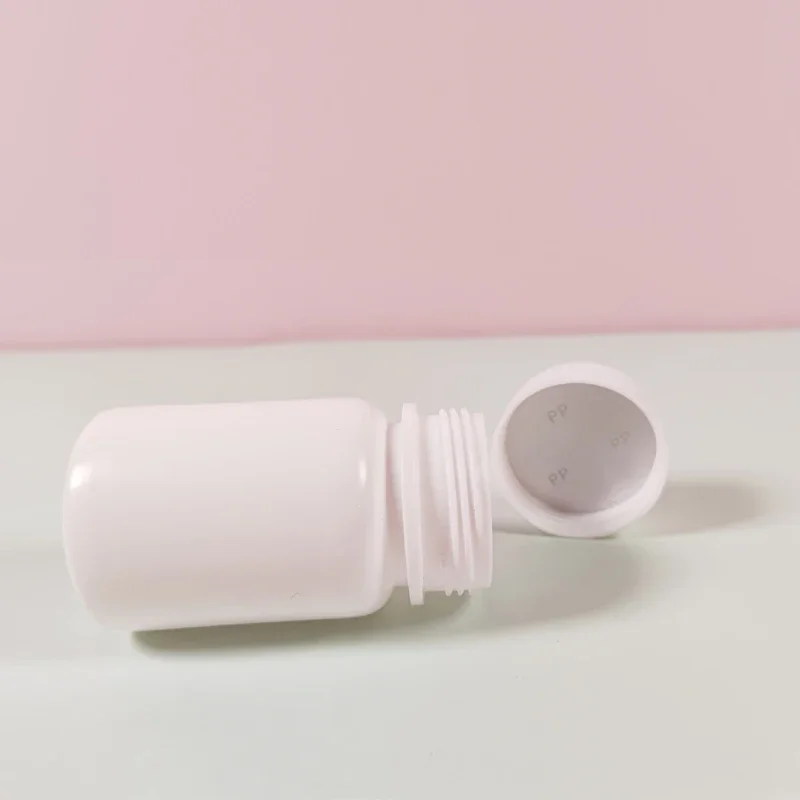 10 Uds. Botellas de pastillas médicas HDPE de plástico blanco vacío de 15ML-100ML con tapas tabletas de pastillas portátiles cápsula contenedores de polvo sólido