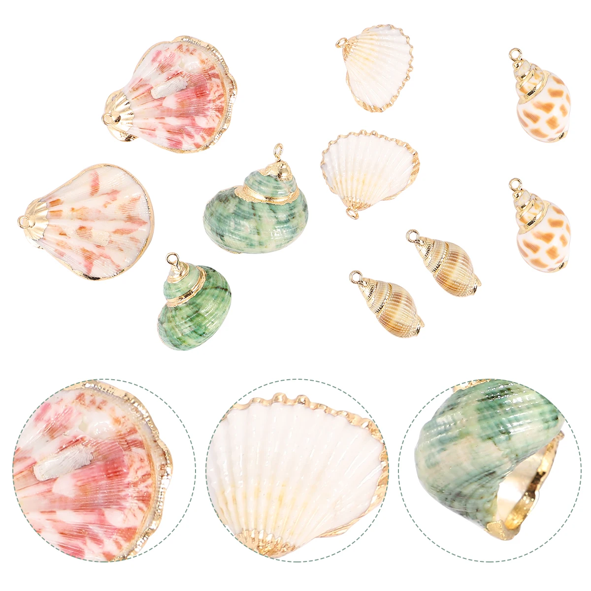 

10 шт., подвески в виде ракушек, натуральный морской пляж, дизайн, сделай сам, аксессуары для изготовления ювелирных изделий, серьги, ожерелье, браслет, ремесло, женский подарок