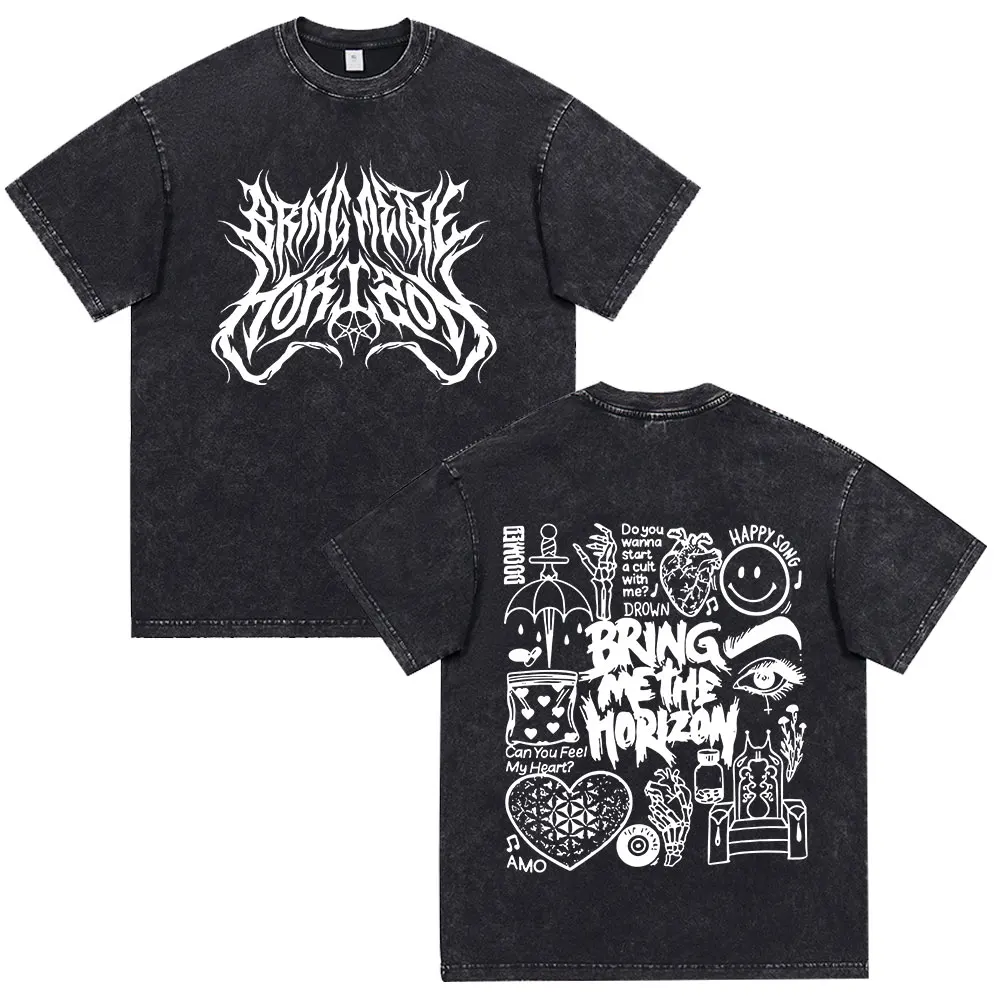 

Футболка BringMe The Horizon (BMTH) с принтом альбома Post Human, винтажная, с эффектом потертости, для мужчин и женщин, с коротким рукавом, в стиле метал-рок-группы