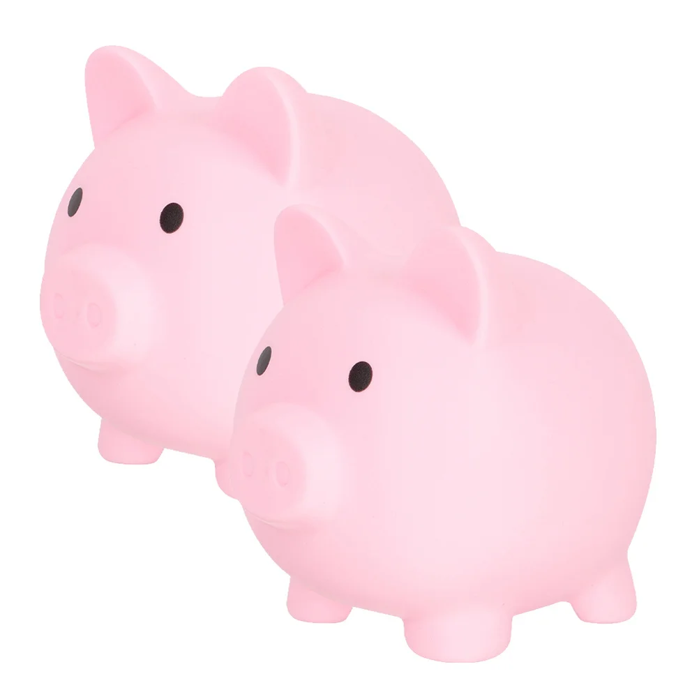 2 قطعة الفينيل رائعتين حصالة على شكل خنزير لطيف حصالة الزخرفية عملة حامل هدايا أعياد ميلاد للأطفال توفير وعاء حصالة على شكل حيوان