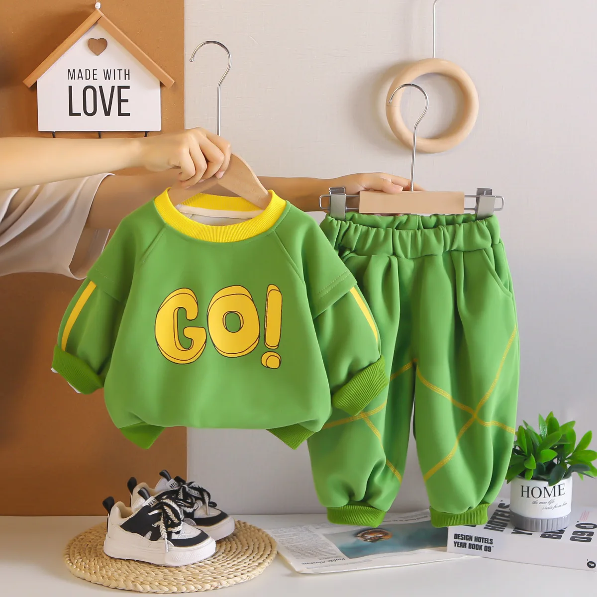 0-5 Years Baby Boy Clothes Spring Autumn Cute Letter Printed Long Sleeve Sweatshirt Tops and Pants Boys Outfit Set Kids Clothing