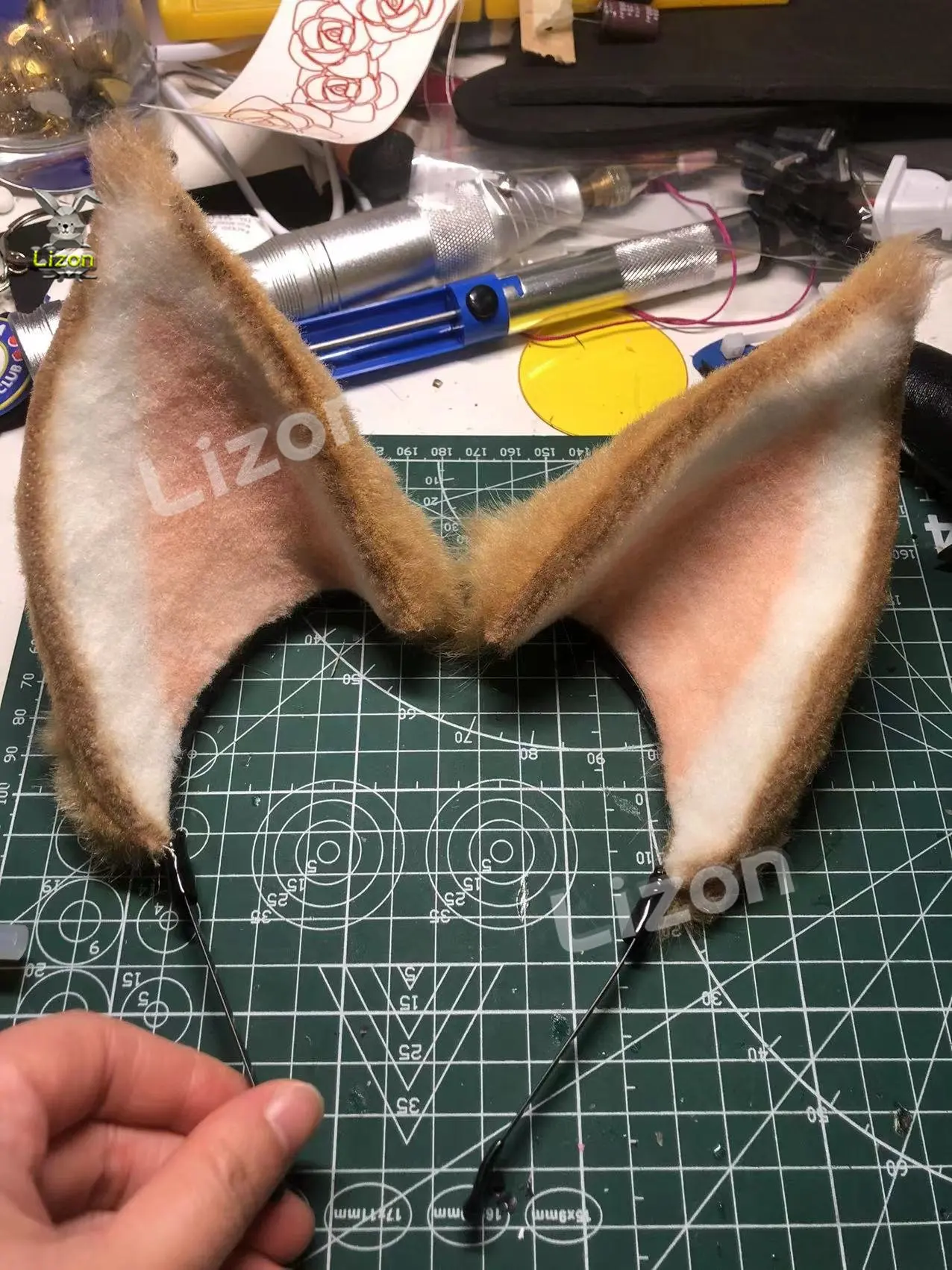 Genshin Impact Gorou Render Cosplay Headwear Plush Ear Tail Set Fox Ears Tail Fox Boy Cosplay Costume  Prop Accessories