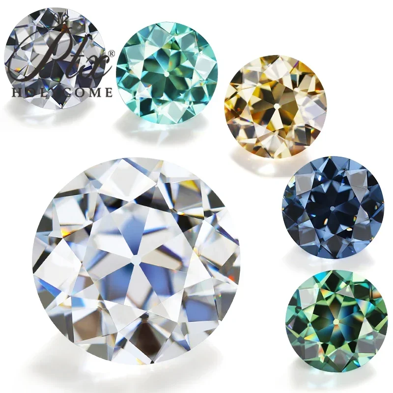 PTX Round Multicolor European Cut Moissanite Loose Gemstone VVS1 Excellent Pass Diamond Tester Stone Beads for Jewelry Making