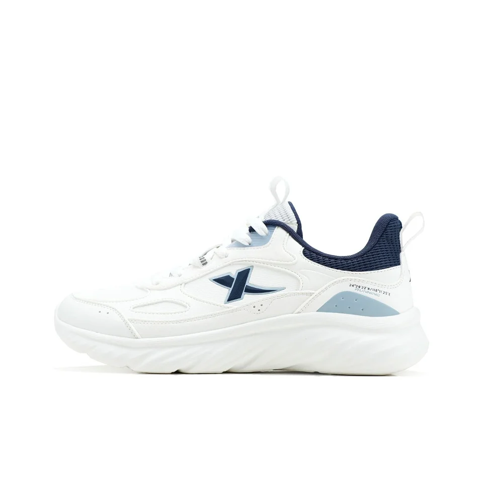 XTEP Running Shoes Men's Low Top Sail White/Ink Teal/Dusk Dusty Blue 874319110011//