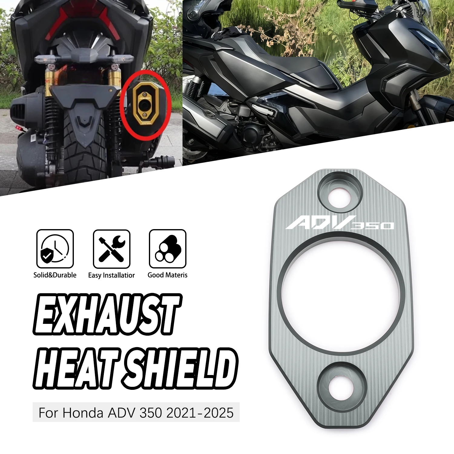 

Convenient Durable Motorcycle Parts Exhaust Nozzle Decorative CoverFor Honda ADV350 ADV 350 2021 2022 2023 2024 2025 Aluminum