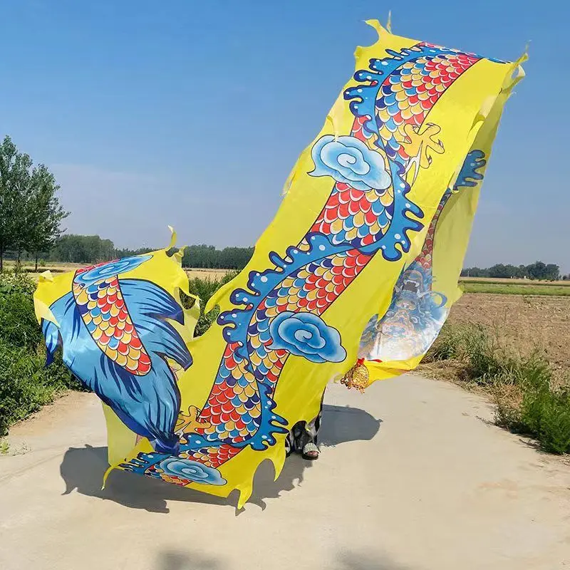 8 Meter chinesische Drachen tanz Schwanz Zubehör rot blau gelb wasch bar Band Neujahr Festival Performance (nicht enthalten Kopf)