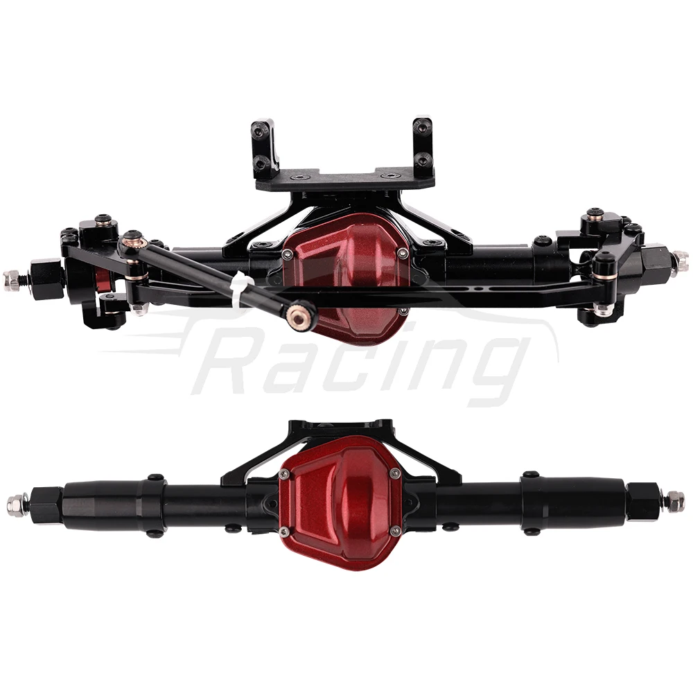 Metalllegierung Vorne Mitte Hinten Gerade Achse mit Servo Basis für 1/10 RC Rock Crawler Auto Axial SCX10 RC 4WD D90 Upgrade Teile