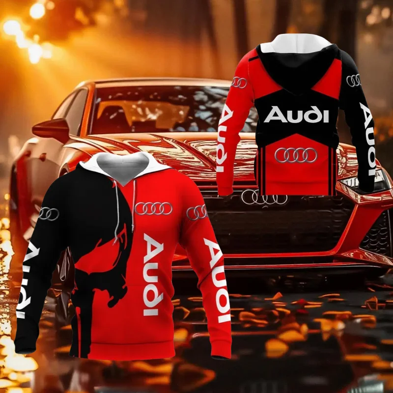 

Модная популярная толстовка с логотипом Audi с 3D принтом, модная высококачественная повседневная дышащая уличная толстовка для взрослых, супер крутая уличная толстовка MOTO