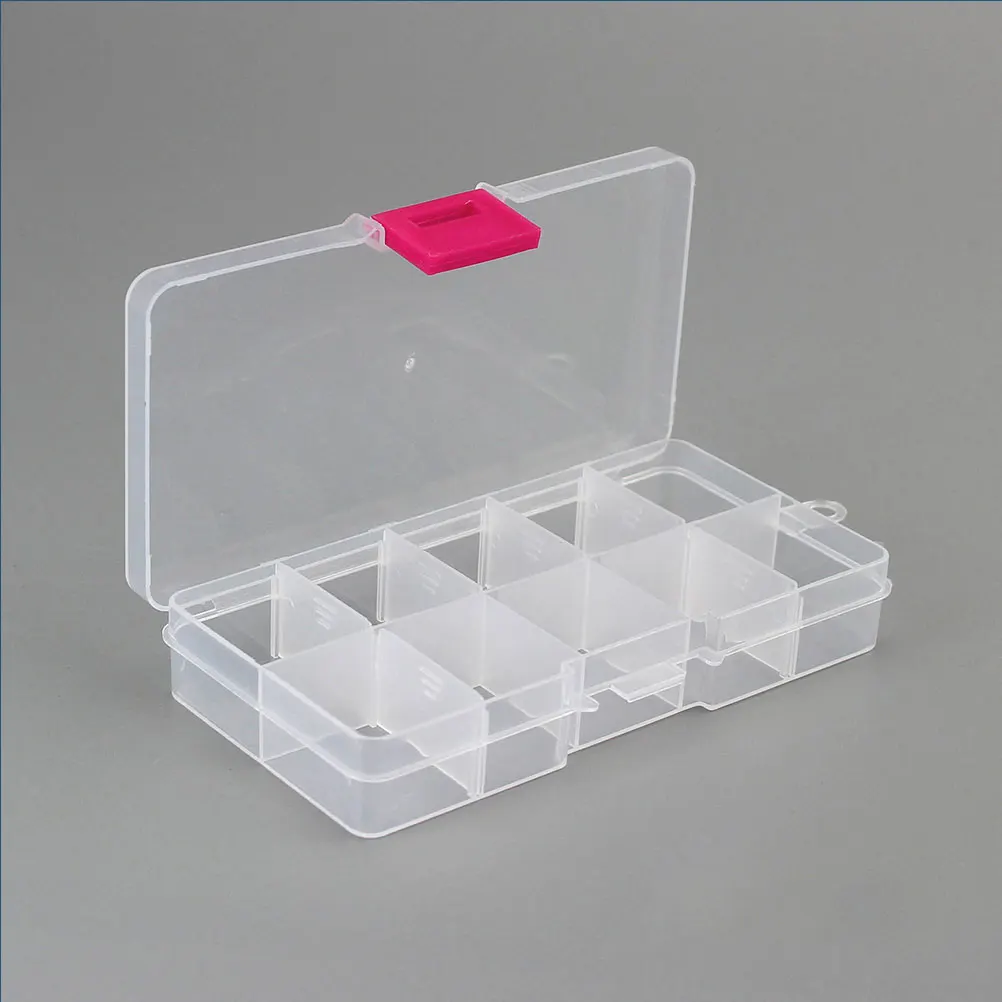 

5pcs 10-Grid Plastic Storage Boxes Adjustable Organizer For Earrings Rings Beads With Removable Dividers Portable Small