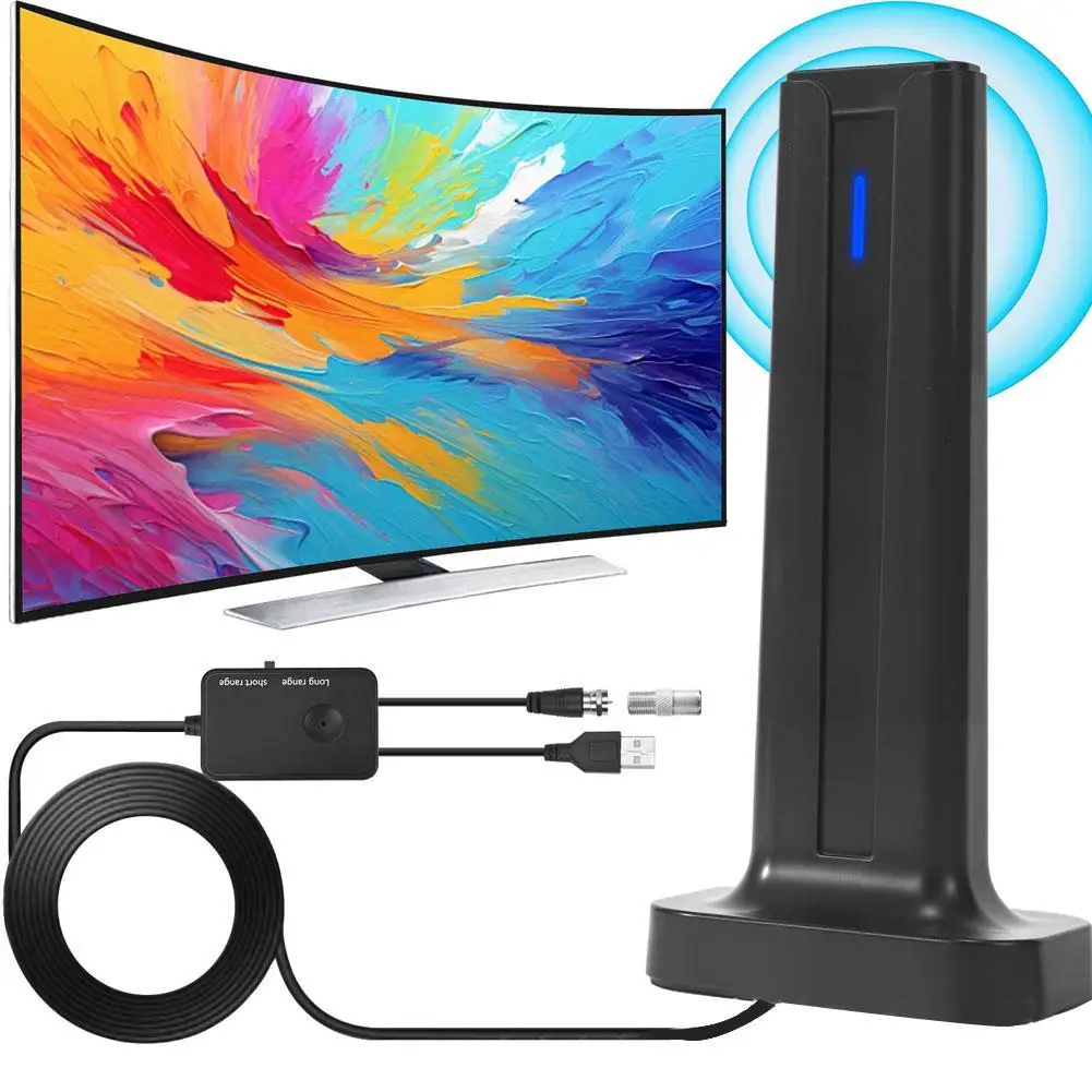 

Цифровая ТВ-антенна для Smart TV, комнатная ТВ-антенна, HDTV-антенна дальнего приема, поддерживает 4K 1080p с базой Stick