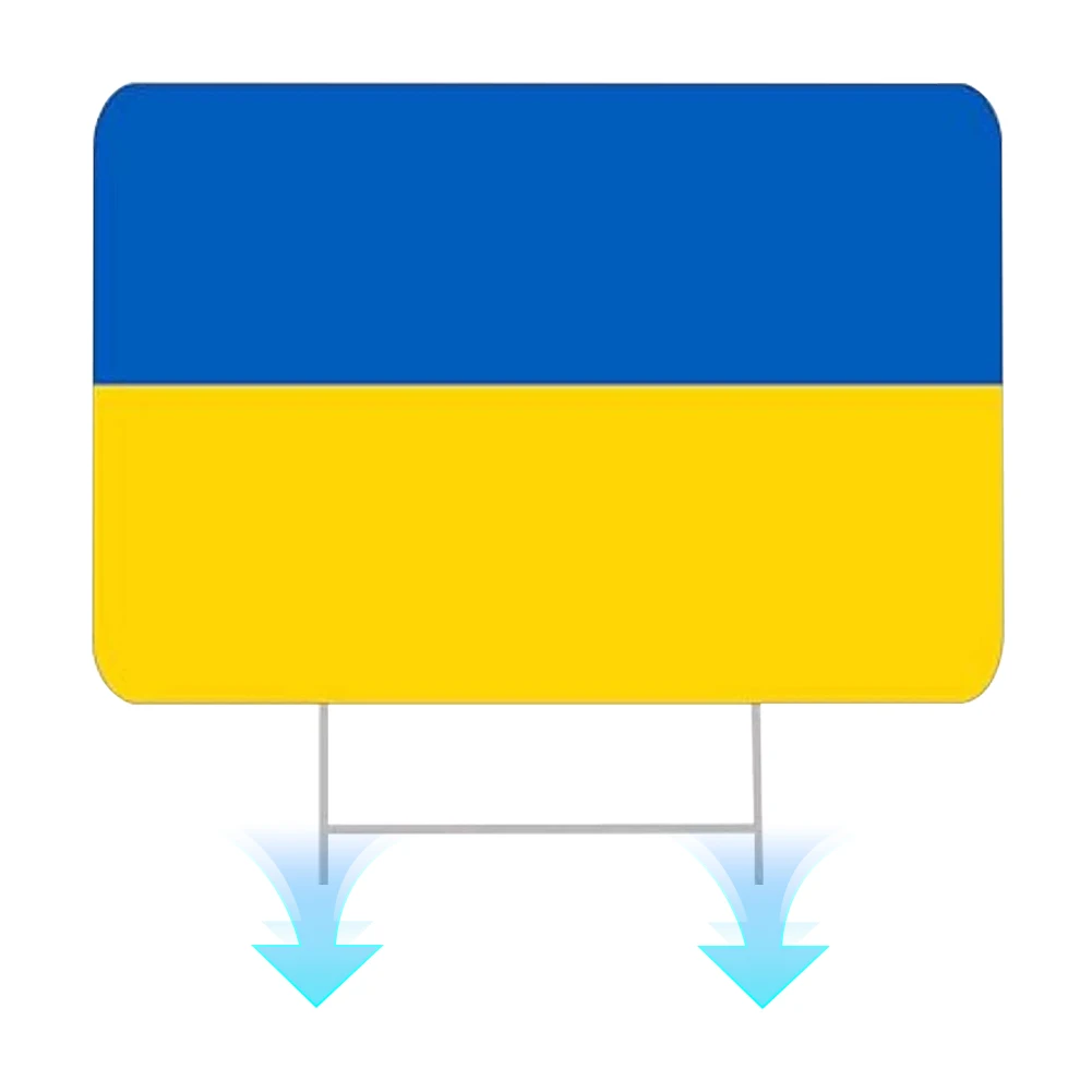 Double Sided Ukraine Flag Yard Sign with Stake Ukrainian Flag Board Ukrainian Flag Garden Sign for Garden Decoration